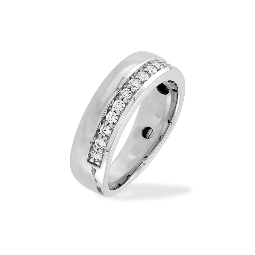 Men's Lab Grown Diamond High Polish Band in 10K White Gold (1/2 ct. tw.) – Image 4 of 4