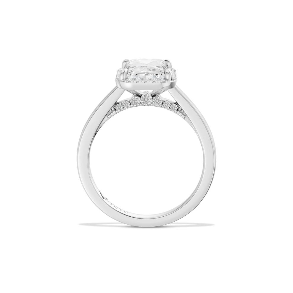 Romy Lab Grown Diamond Elongated Cushion Center Engagement Ring in 14K White Gold (3 1/4 ct. tw.) – Image 4 of 4