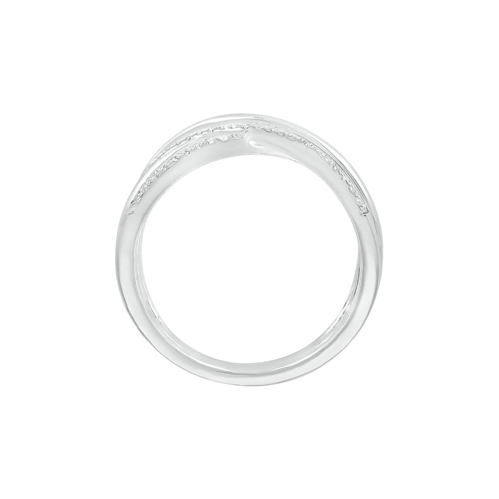 Diamond Open X Ring in Sterling Silver (1/7 ct. tw.) – Image 2 of 5