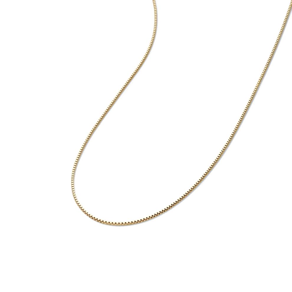 Box Chain Necklace in 10K Yellow Gold, 0.70mm, 16" – Image 4 of 5