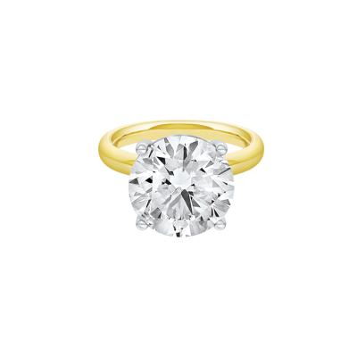 Lab Grown Diamond Round Solitaire Ring in 14K Yellow & White Gold (8 ct.)