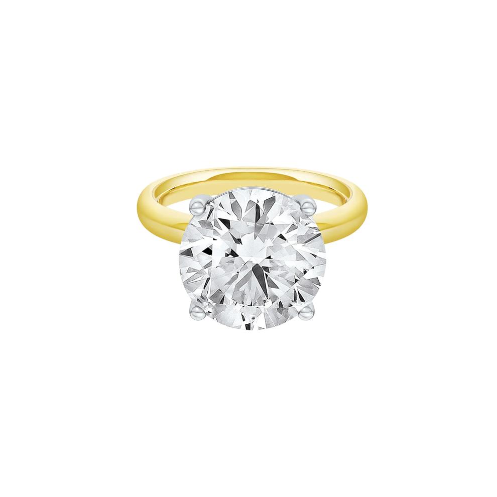 Lab Grown Diamond Round Solitaire Ring in 14K Yellow &amp; White Gold (8 ct.) – Image 1 of 4