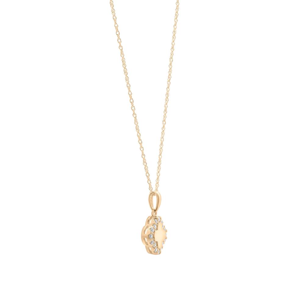 Diamond Clover Pendant in 10K Yellow Gold (1/7 ct. tw.) – Image 3 of 4