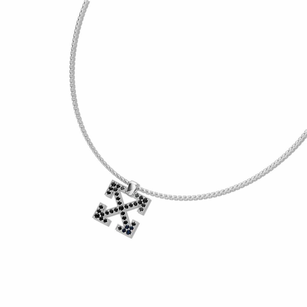 Men's Black Lab Grown Diamond Arrow Design Pendant Necklace in Sterling Silver (1 3/8 ct. tw.) – Image 4 of 4