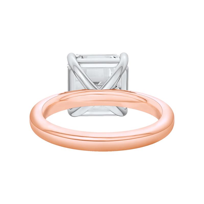 Lab Grown Diamond Asscher-Cut Solitaire Engagement Ring in 14K Rose &amp; White Gold &#40;5 ct.&#41; – Image 4 of 4