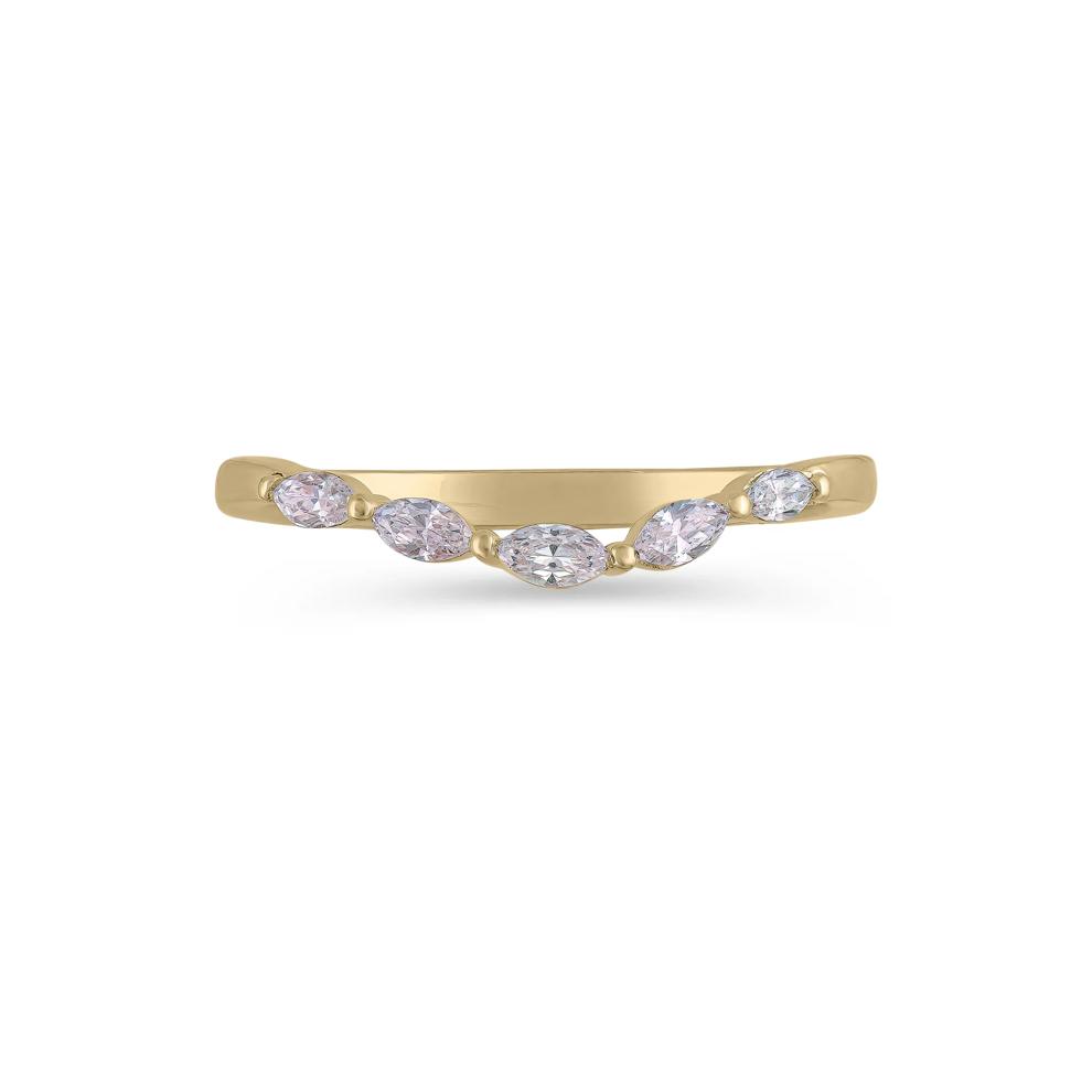 Lab Grown Diamond Contour Band in 14K Yellow Gold (1/5 ct. tw.) – Image 1 of 4