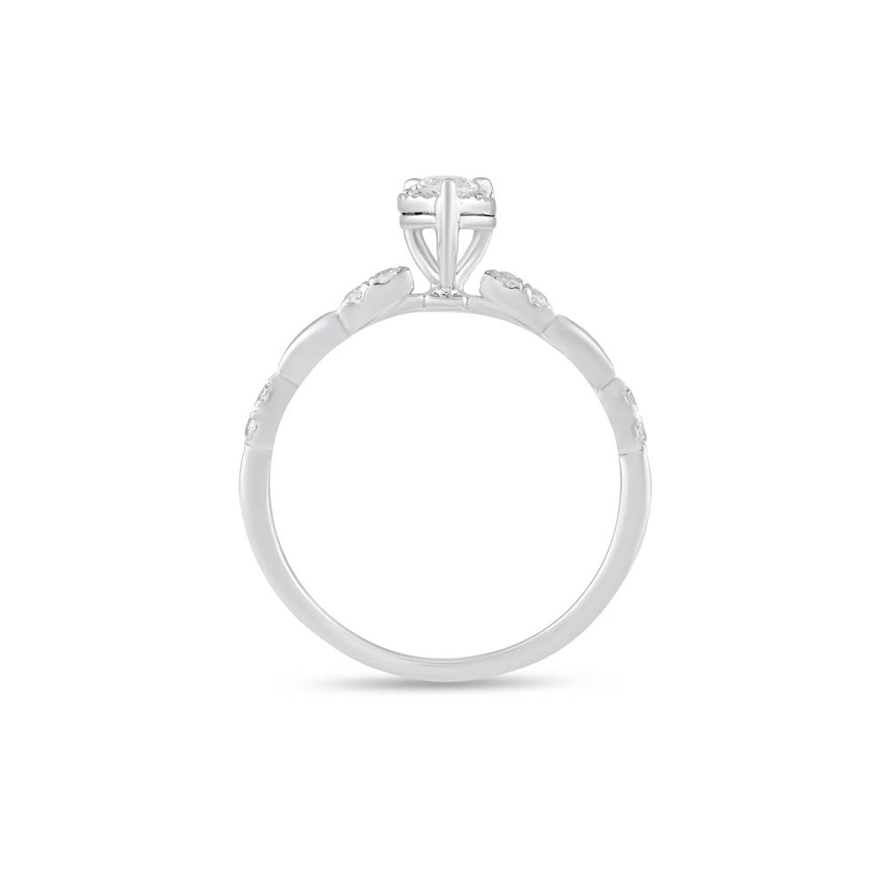 Lab Grown Diamond Pear-Shaped Illusion Center Promise Ring in 10K White Gold (1/3 ct. tw.) – Image 2 of 4