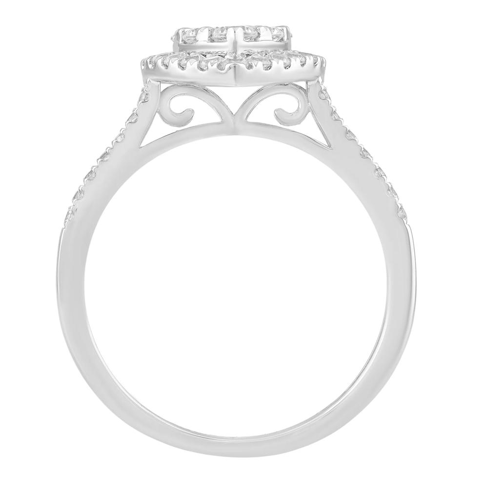 Diamond Pear-Shaped Composite Engagement Ring in 10K White Gold (1 ct. tw.) – Image 2 of 3