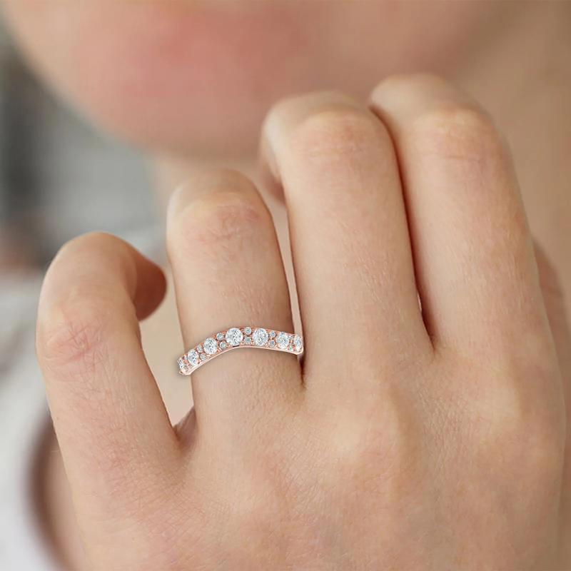 Lab Grown Diamond Contour Band in 14K Rose Gold (3/4 ct. tw.) – Image 6 of 7