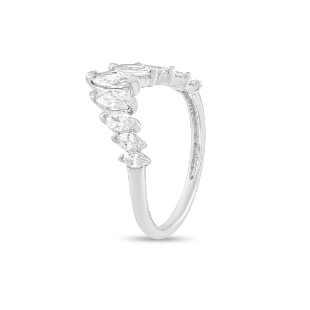 Lab Grown Diamond Marquise Contour Band in 10K White Gold (1 ct. tw.) – Image 4 of 4