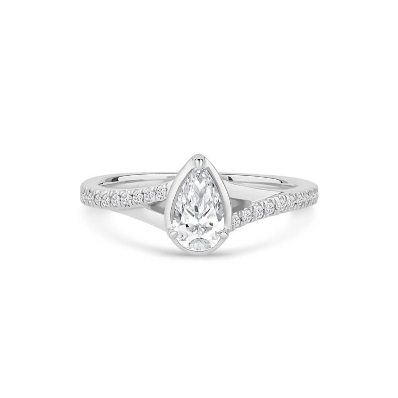 Pear-Shaped Diamond Engagement Ring in 14K White Gold &#40;5/8 ct. tw.&#41; – Image 1 of 4