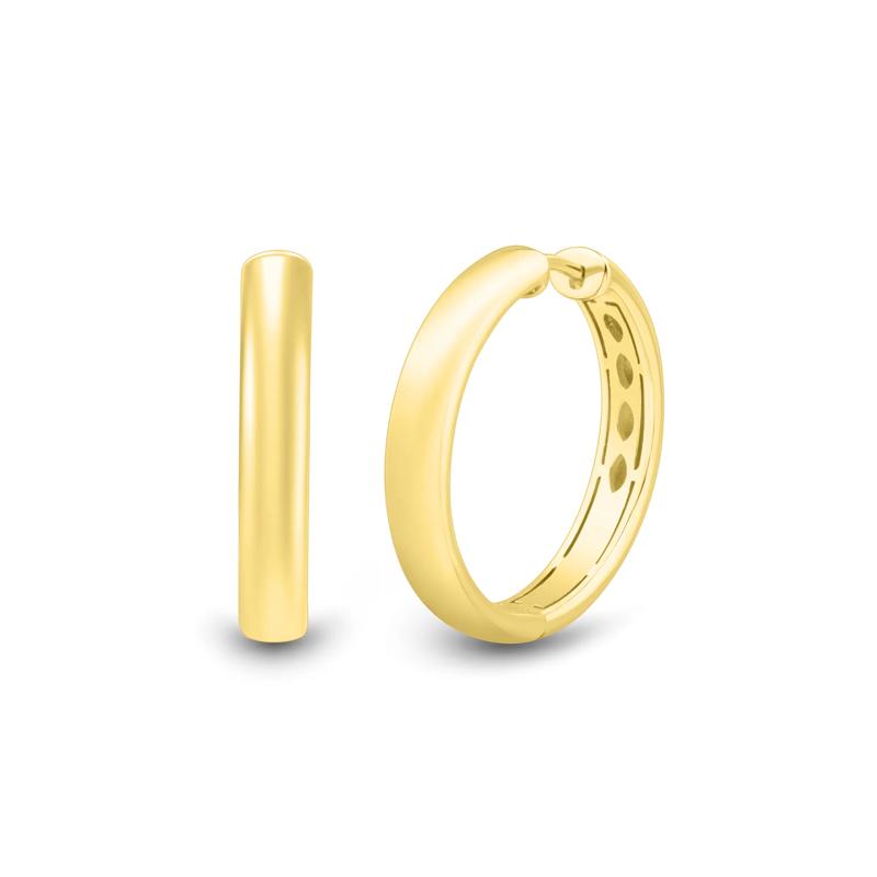 Round Hoop Earrings in Vermeil, 25MM – Image 1 of 3