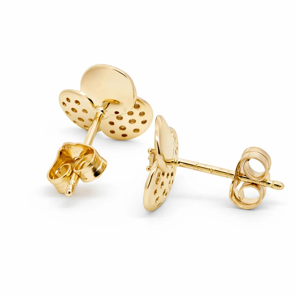 Diamond Flower Stud Earrings in 10K Yellow Gold (1/3 ct. tw.) – Image 2 of 2