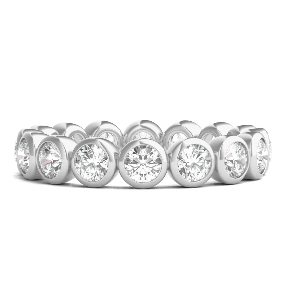 Round Lab Grown Diamond Bezel-Set Eternity Band in 14K White Gold (2 ct. tw.) – Image 1 of 3
