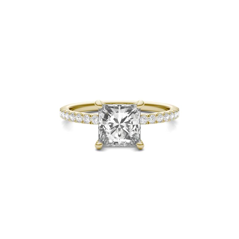 Princess-Cut Moissanite Ring in 14K Yellow Gold &#40;1 3/4 ct. dew&#41; – Image 5 of 6