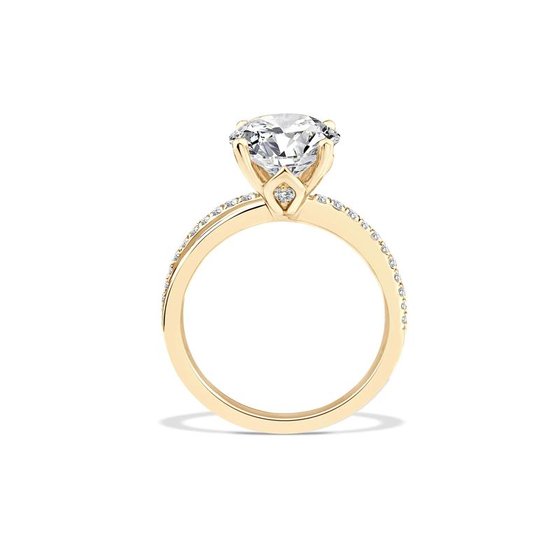 Lab Grown Diamond Round Engagement Ring in 18K Yellow Gold &#40;3 1/5 ct. tw.&#41; – Image 2 of 4