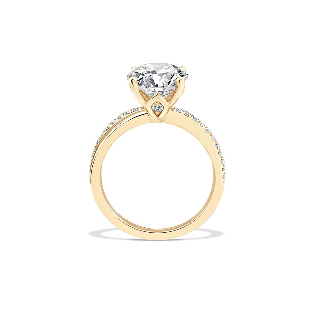 Lab Grown Diamond Round Engagement Ring in 18K Yellow Gold (3 1/5 ct. tw.) – Image 2 of 4