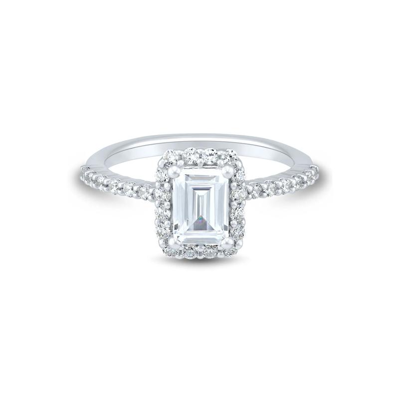 Lab Grown Diamond Emerald-Cut Engagement Ring in 14K White Gold &#40;1 3/4 ct. tw.&#41; – Image 1 of 3