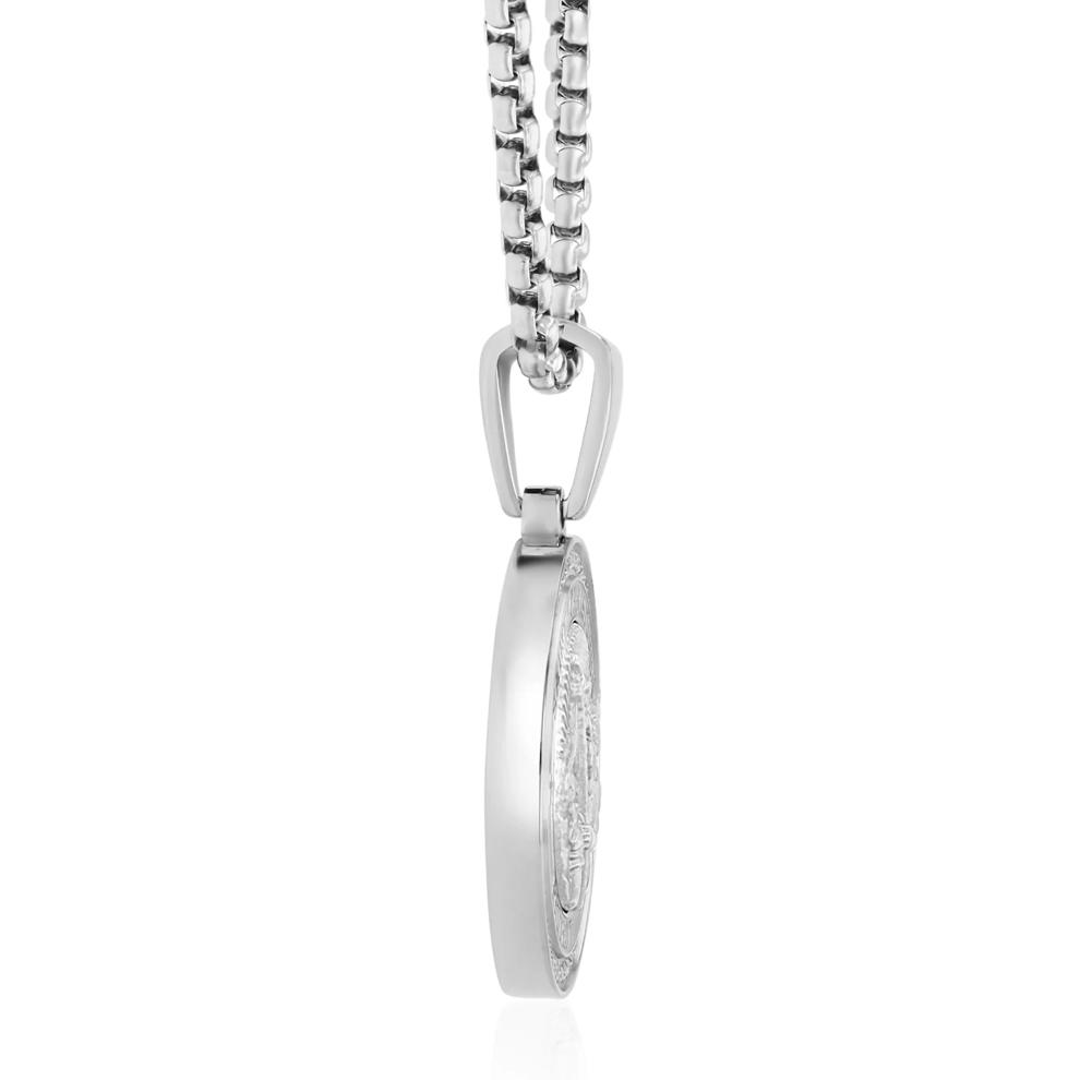 Diamond St. Christopher Pendant in Stainless Steel (1/4 ct. tw.) – Image 2 of 3