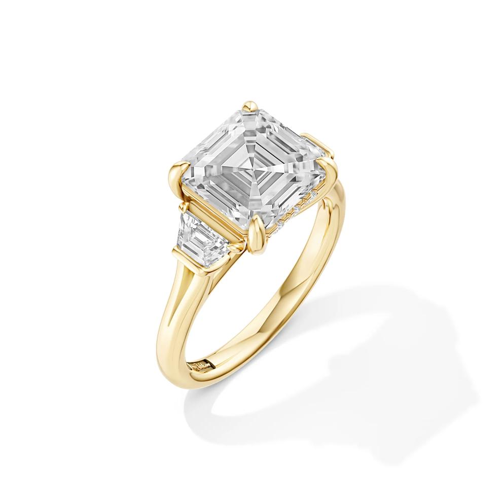 Bunny Lab Grown Diamond Asscher-Cut Engagement Ring in 18K Yellow Gold (4 1/2 ct. tw.) – Image 2 of 4