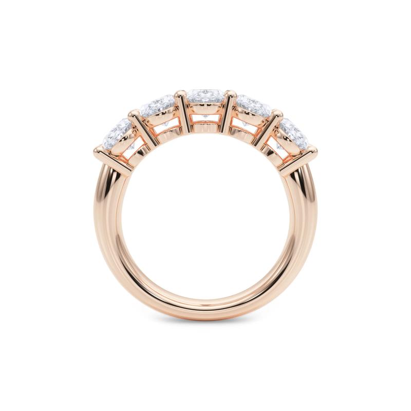 Lab Grown Diamond Five-Stone Anniversary Band in 14K Rose Gold (3 ct. tw.) – Image 2 of 5
