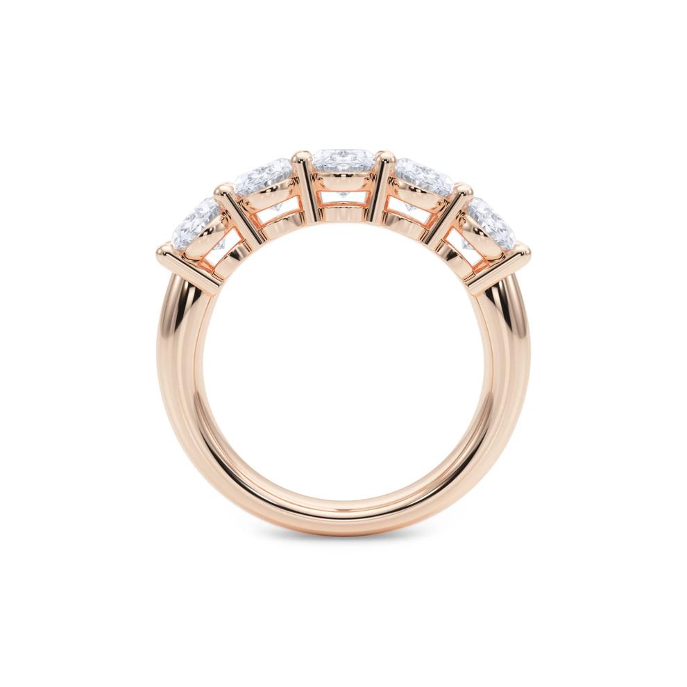 Lab Grown Diamond Five-Stone Anniversary Band in 14K Rose Gold (3 ct. tw.) – Image 2 of 5
