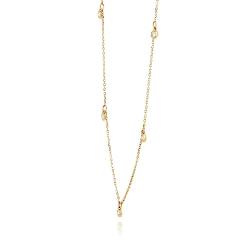 Diamond Bezel Dangle Necklace in 10K Yellow Gold &#40;1/4 ct. tw.&#41; – Image 2 of 3