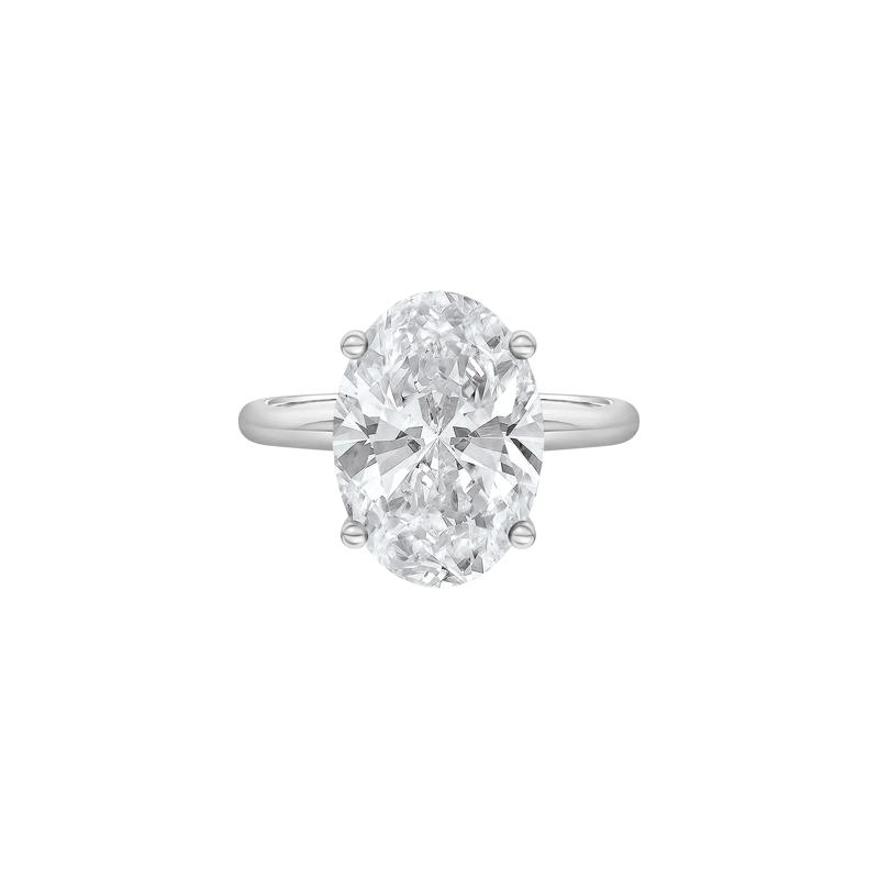 Lab Grown Diamond Oval Solitaire Ring in 14K White Gold &#40;5 ct.&#41; – Image 1 of 4