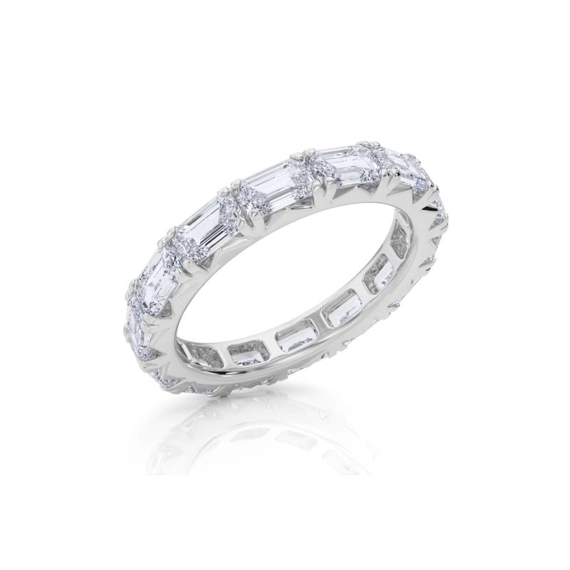 Emerald-Cut Diamond Eternity Band in 14K White Gold &#40;3 7/8 ct. tw.&#41; – Image 3 of 4