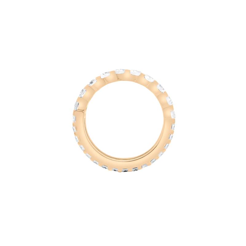 Lab-Created White Sapphire Oval and Baguette Half &amp; Half Eternity Band in Vermeil – Image 5 of 9
