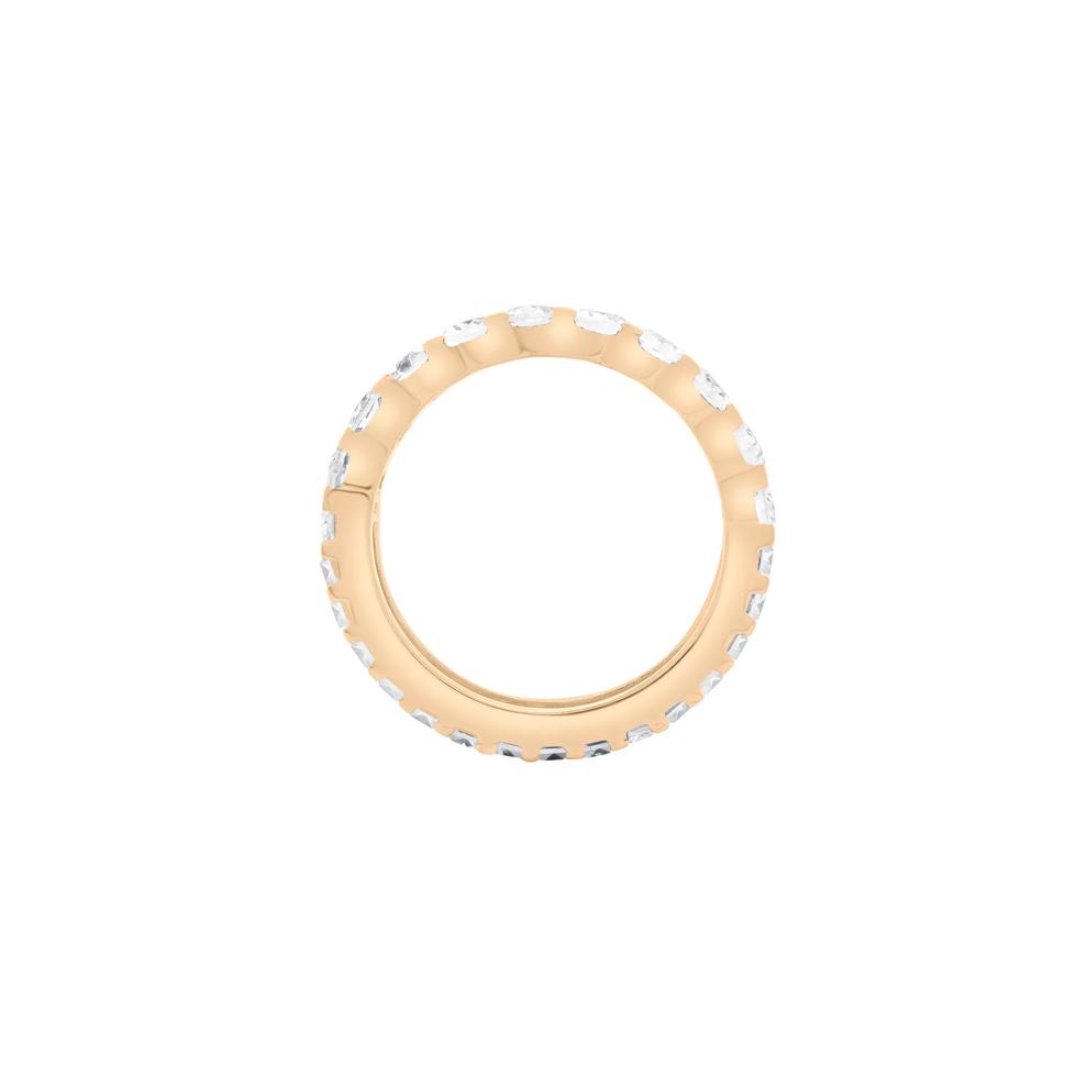 Lab-Created White Sapphire Oval and Baguette Half &amp; Half Eternity Band in Vermeil – Image 5 of 9