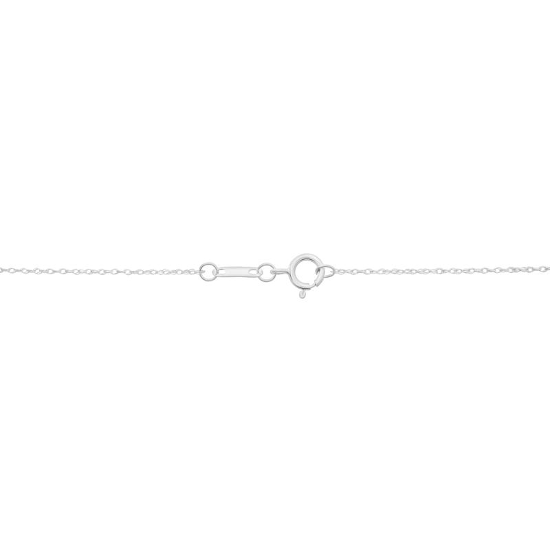 Blue Sapphire &amp; Diamond Accent Stick Pendant Necklace in 10K White Gold – Image 4 of 4