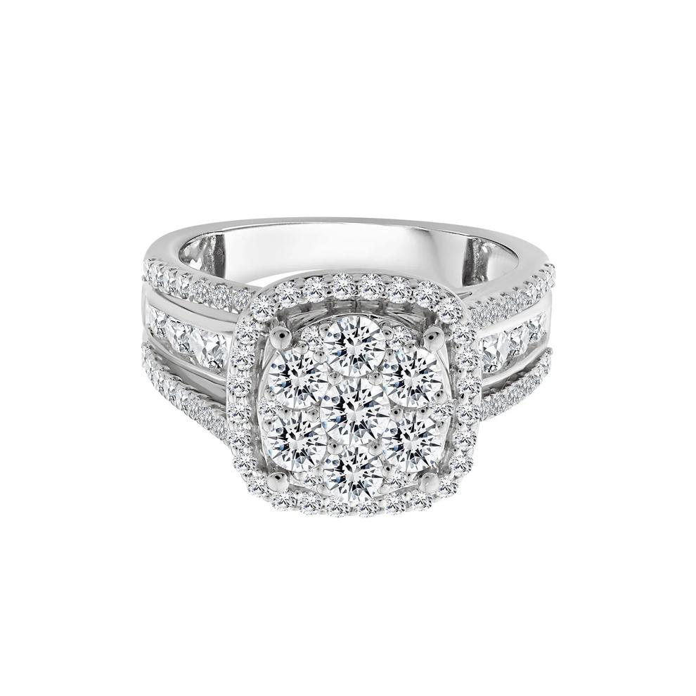Diamond Composite Engagement Ring in 10K White Gold (2 ct. tw.) – Image 1 of 3