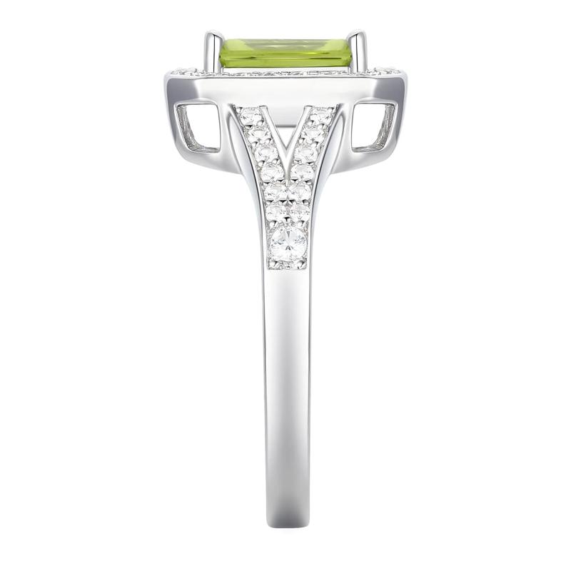 Peridot &amp; Lab-Created White Sapphire Ring, Earring &amp; Pendant Set in Sterling Silver – Image 8 of 8