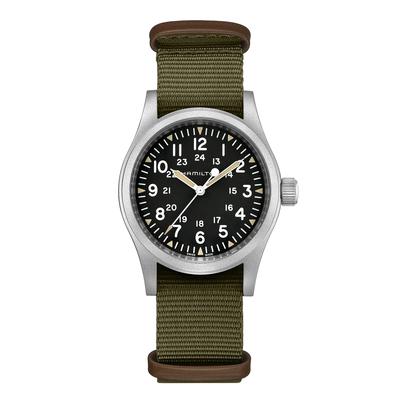 Khaki Field Mechanical Watch with Green Textile Strap