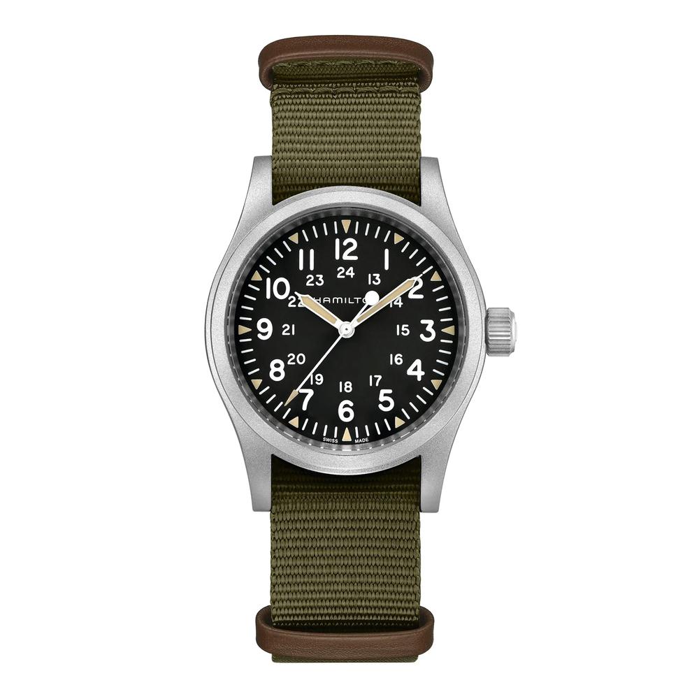 Khaki Field Mechanical Watch with Green Textile Strap – Image 1 of 3