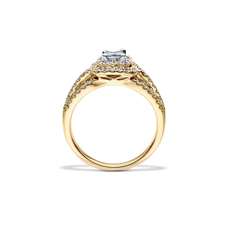 Diamond Double Halo Engagement Ring in 14K Yellow Gold (1 ct. tw.) – Image 2 of 4