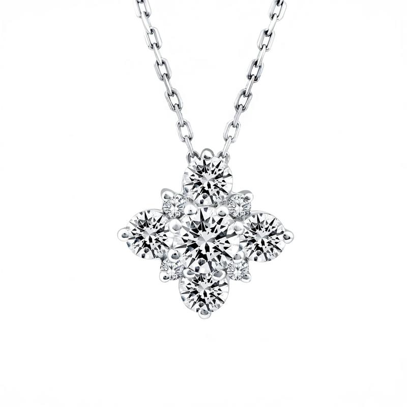 Lab Grown Diamond Starburst Pendant in 10K White Gold &#40;7/8 ct. tw.&#41; – Image 1 of 3