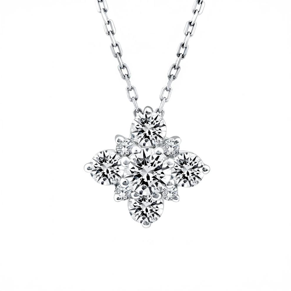 Lab Grown Diamond Starburst Pendant in 10K White Gold (7/8 ct. tw.) – Image 1 of 3