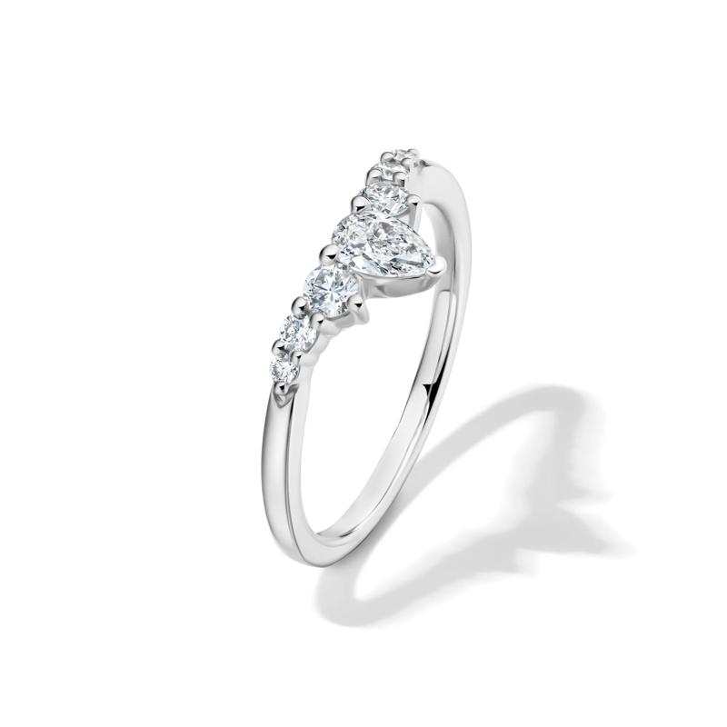 Lab Grown Diamond Chevron Contour Band in 14K White Gold &#40;1/2 ct. tw.&#41; – Image 4 of 4