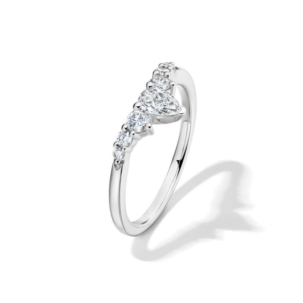 Lab Grown Diamond Chevron Contour Band in 14K White Gold (1/2 ct. tw.) – Image 4 of 4