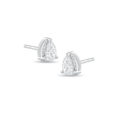 Lab Grown Diamond Pear-Shaped Stud Earrings in 10K Gold