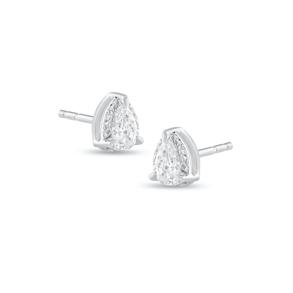 Lab Grown Diamond Pear-Shaped Stud Earrings in 10K White Gold (3/8 ct. tw.) – Image 1 of 3