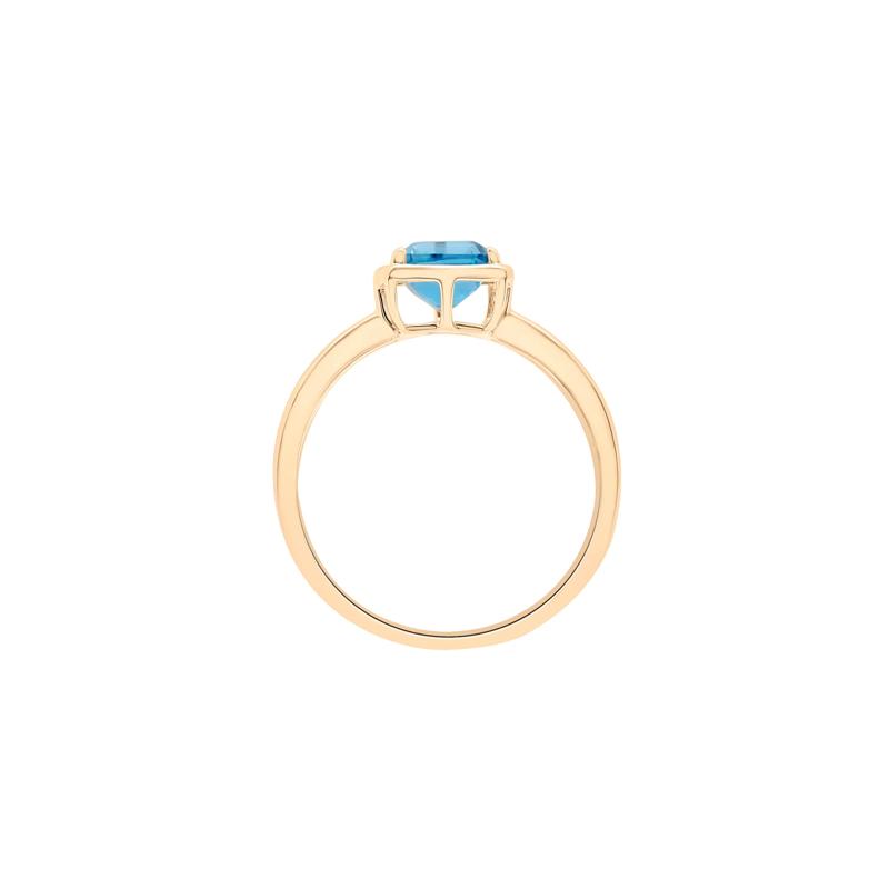Faux-Bezel Blue Topaz Ring in 10K Yellow Gold – Image 2 of 5