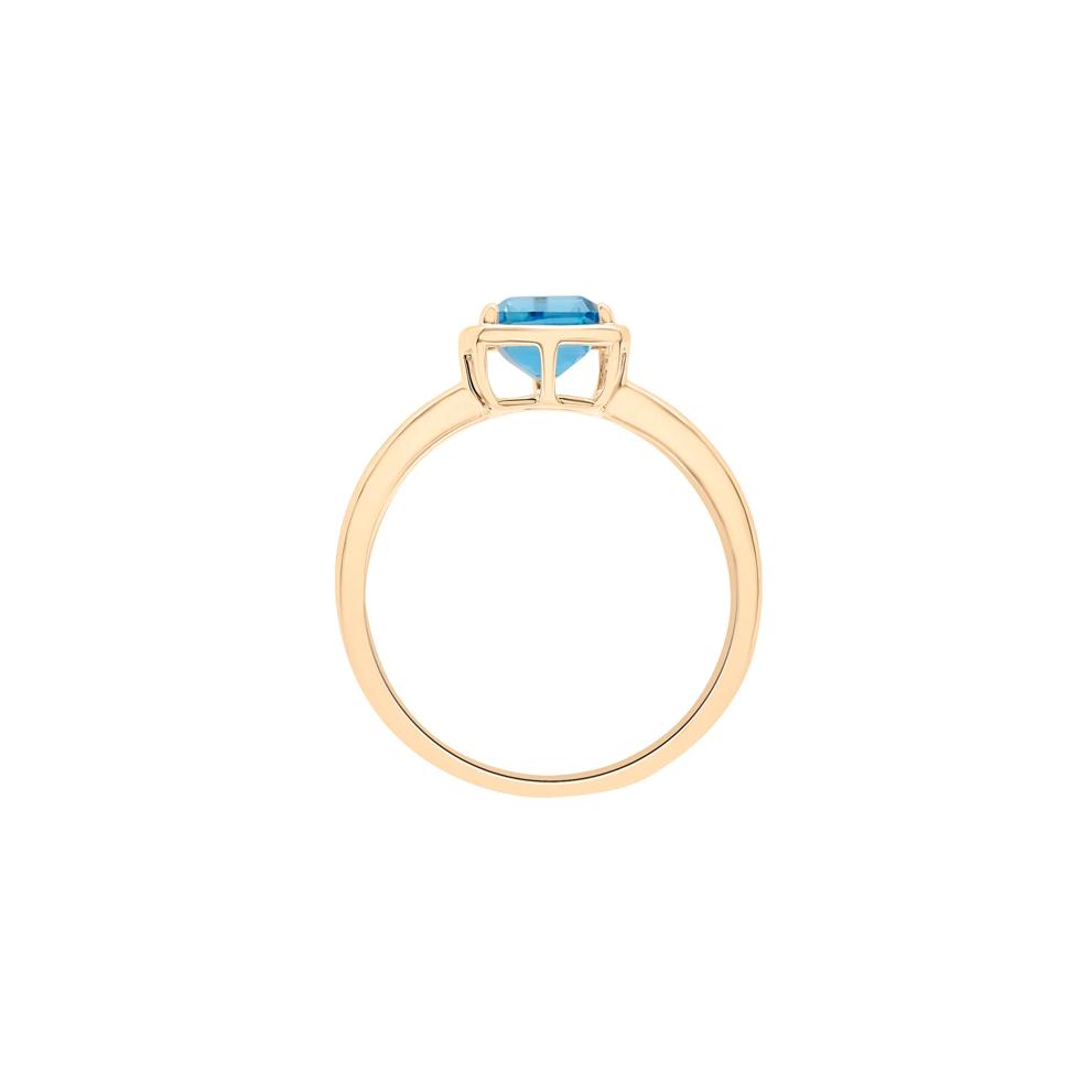 Faux-Bezel Blue Topaz Ring in 10K Yellow Gold – Image 2 of 5
