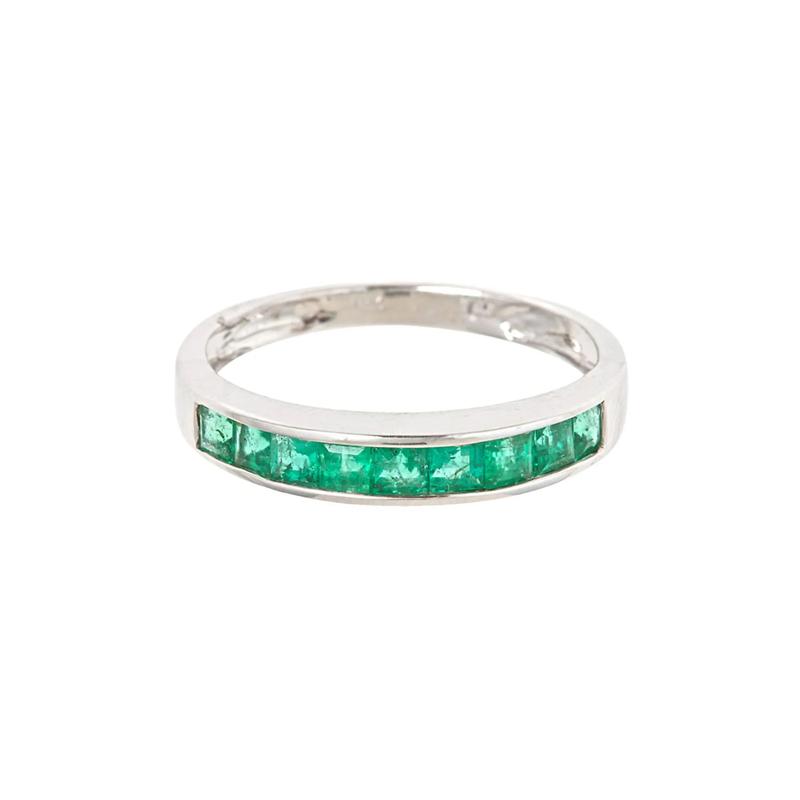 Emerald Ring in 10K White Gold – Image 1 of 2