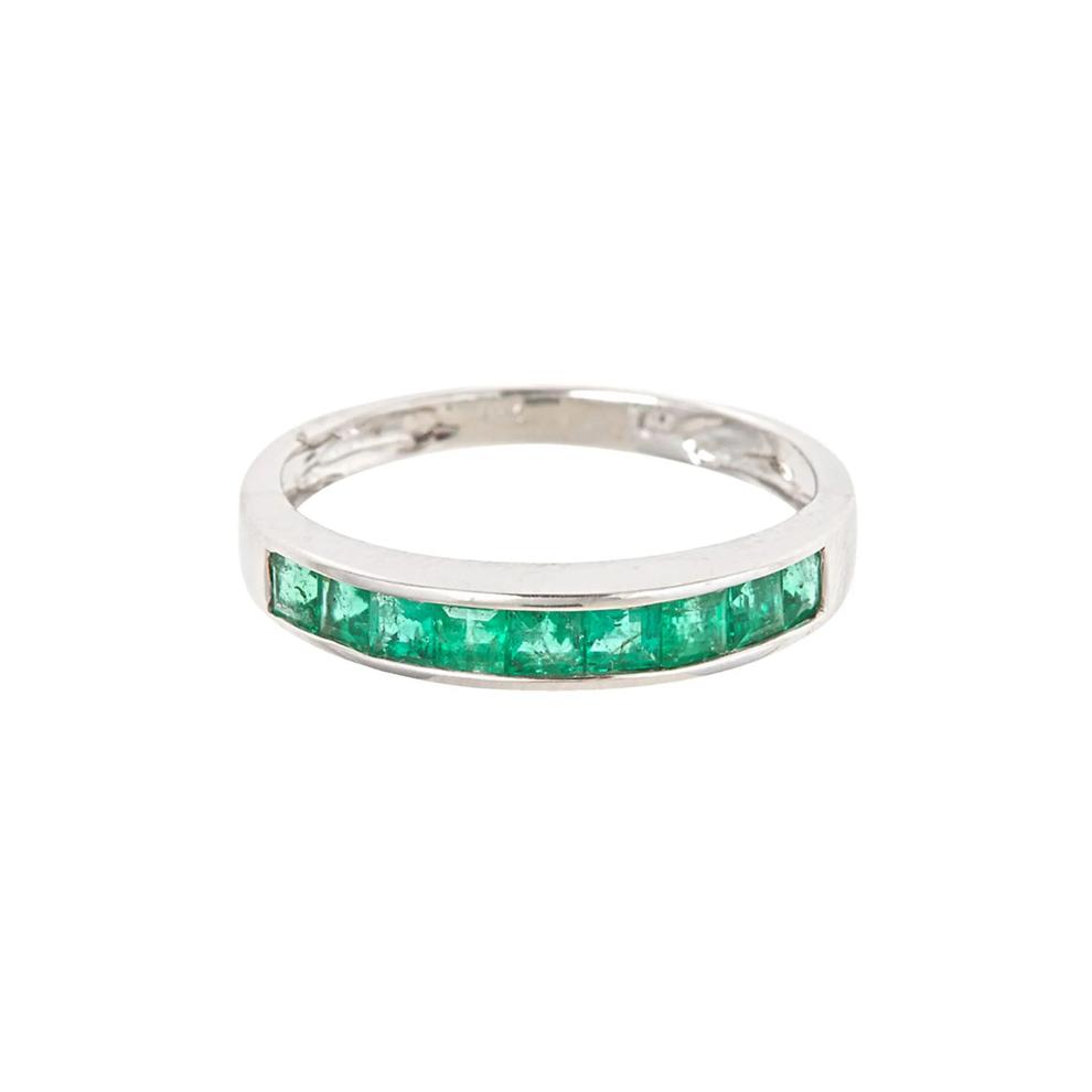 Emerald Ring in 10K White Gold – Image 1 of 2