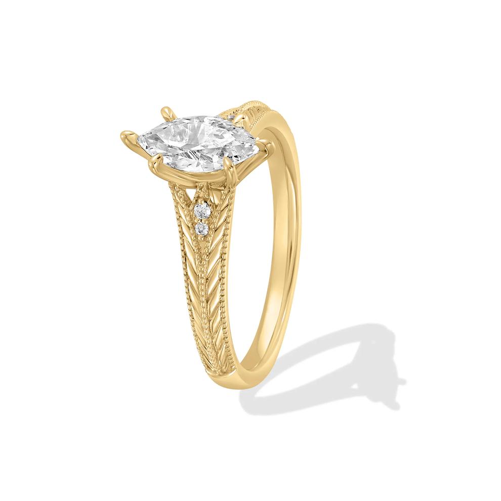 Diamond Marquise Center Engagement Ring in 14K Yellow Gold (3/4 ct. tw.) – Image 4 of 4