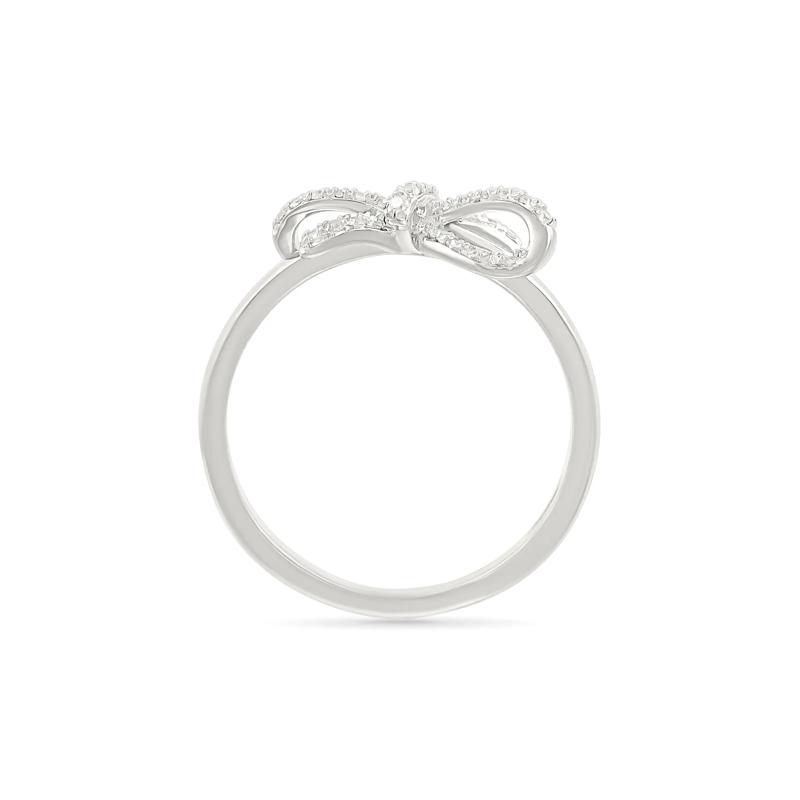 Diamond Bow Ring in Sterling Silver (1/8 ct. tw.) – Image 2 of 4