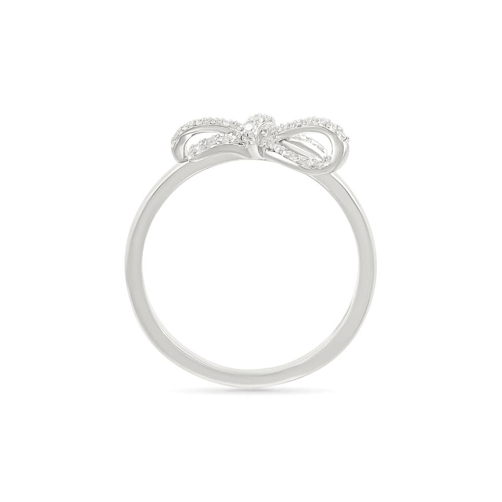 Diamond Bow Ring in Sterling Silver (1/8 ct. tw.) – Image 2 of 4